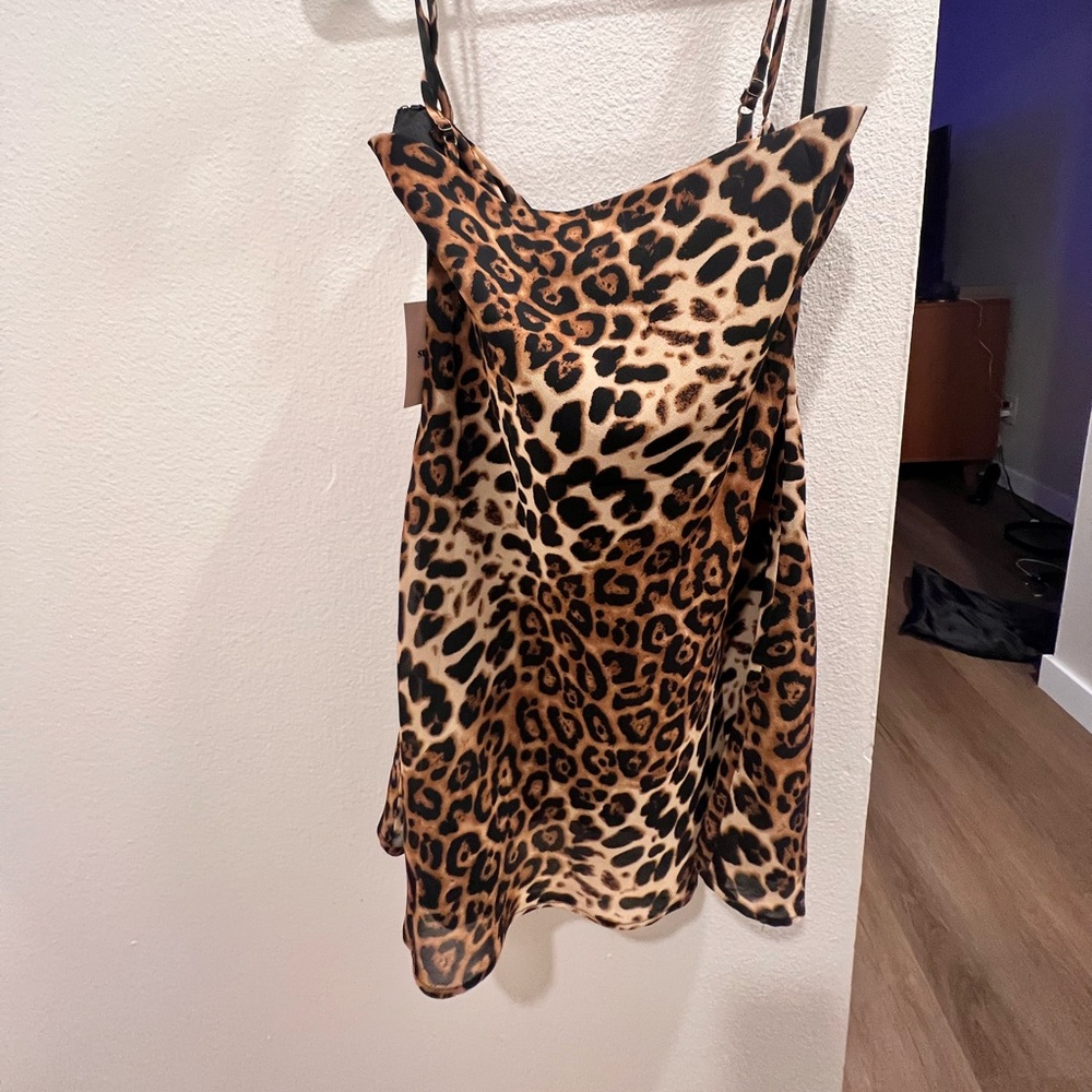 Superdown leopard chiffon mini dress